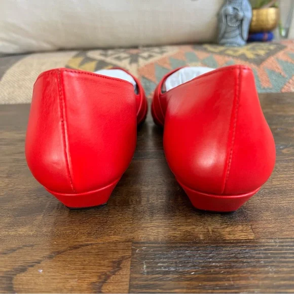 COS Crisscross Strap Premium Nappa Leather Pointed Flats Red EU40 US9 - Picture 12 of 17